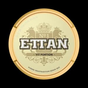 Dosa med Ettan White Portionssnus, vit portion tobakssnus med rök, malt och mörk choklad från Swedish Match