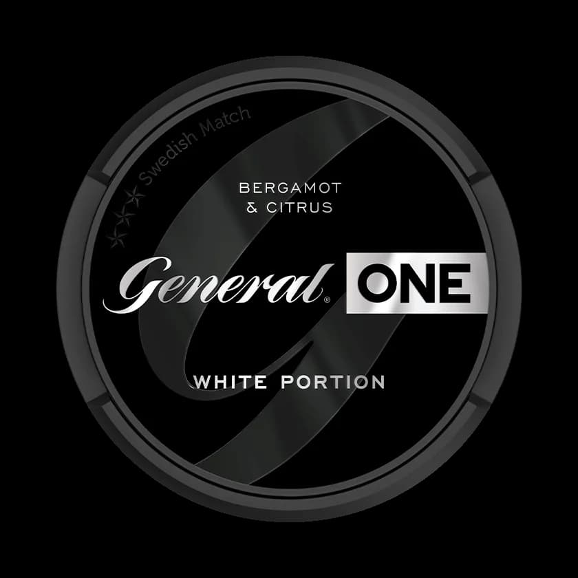 Dosa med General ONE White Portion Strong, stark vit portion tobakssnus från Swedish Match