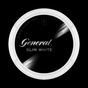 Dosa med General Slim White, vit slimportion tobakssnus från Swedish Match