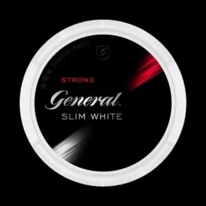 Dosa med General Slim White Strong, stark vit slimportion tobakssnus från Swedish Match