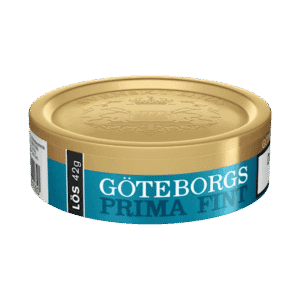 Göteborgs Prima Fint Lössnus – dosan sedd från sidan, traditionellt lössnus från Swedish Match