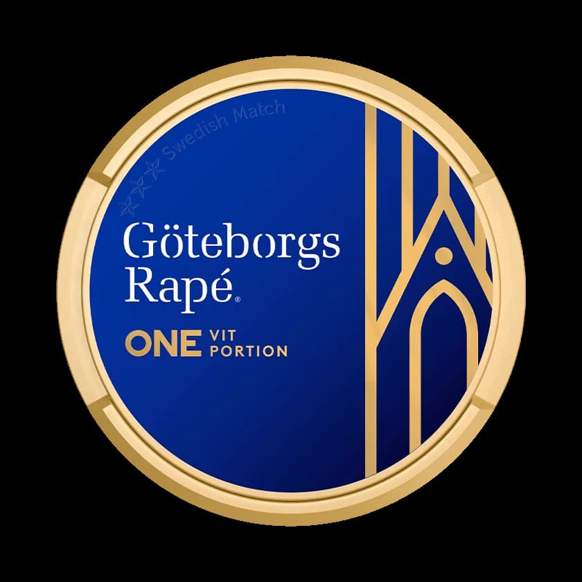 Dosa med Göteborgs Rapé ONE Vit Portion, stark vit portion tobakssnus med enbärssmak från Swedish Match