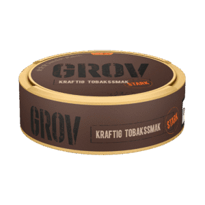 Grov Stark Portion – dosan sedd från sidan, stark originalportion tobakssnus med kraftig tobakssmak från Swedish Match