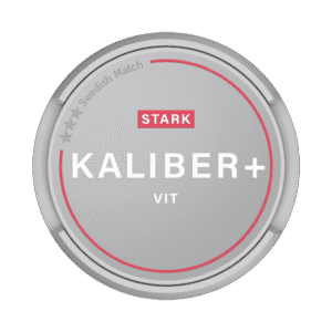 Dosa med Kaliber Plus Vit Stark, stark vit portion tobakssnus från Swedish Match