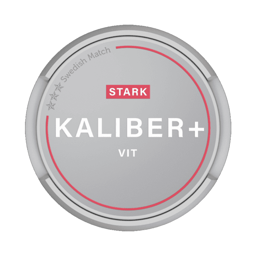 Dosa med Kaliber Plus Vit Stark, stark vit portion tobakssnus från Swedish Match