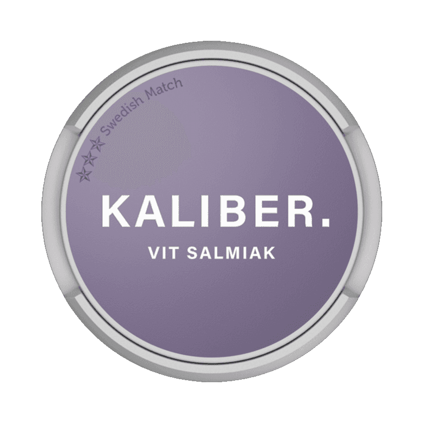Dosa med Kaliber Vit Salmiak, vit portion tobakssnus med salmiak från Swedish Match