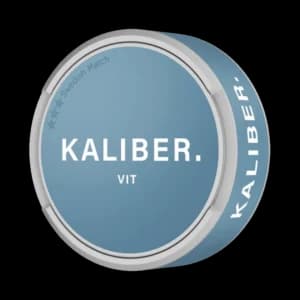 Kaliber Vit – dosan sedd snett framifrån, vit portion tobakssnus från Swedish Match