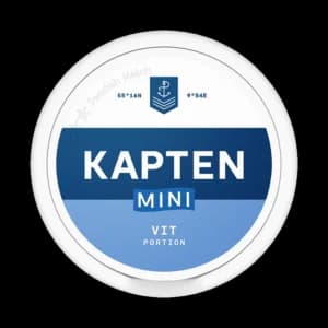 Dosa med Kapten Vit Mini, vit portion tobakssnus i miniformat med tobak och bergamott från Swedish Match