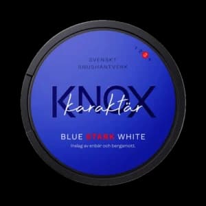 Dosa med Knox Karaktär Blue Stark White, stark vit portion tobakssnus med bergamott och enbär från Skruf Snus