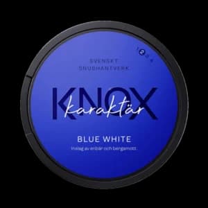 Dosa med Knox Karaktär Blue White, vit portion tobakssnus med bergamott och enbär från Skruf Snus