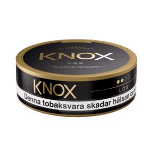 Knox Lös – dosan sedd från sidan, lössnus med tobak, bergamott och citrus från Skruf Snus