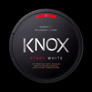 Dosa med Knox Stark White, stark vit portion tobakssnus med tobak, bergamott och citrus från Skruf Snus
