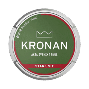 Dosa med Kronan Stark Vit, stark vit portion tobakssnus med viol, citrus och gröna örter från Swedish Match