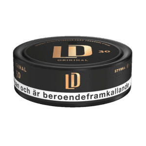 LD 30 Original – dosan sedd från sidan, originalportion tobakssnus med bergamott i storpack från Nordic Snus