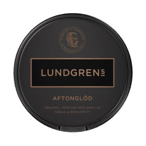 Dosa med Lundgrens Aftonglöd Original, originalportion tobakssnus med läder och bergamott från BAT