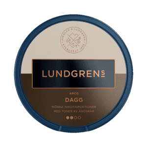 Dosa med Lundgrens Aros Dagg 8mg, tobaksfri nikotinportion med tobakssmak och ängsbär från BAT