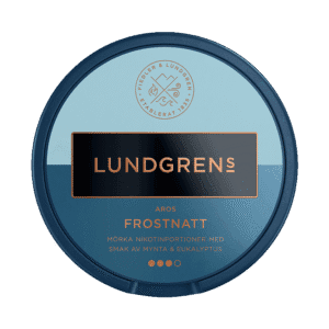 Dosa med Lundgrens Aros Frostnatt 10mg, extra stark tobaksfri nikotinportion med mynta och eukalyptus från BAT