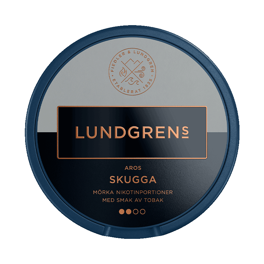 Dosa med Lundgrens Aros Skugga 8mg, tobaksfri nikotinportion med tobakssmak från BAT
