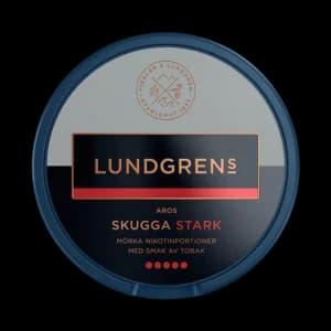 Dosa med Lundgrens Aros Skugga Stark 12,5mg, extra stark tobaksfri nikotinportion med tobakssmak från BAT