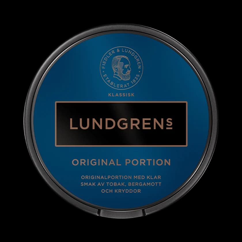 Dosa med Lundgrens Original Portion, originalportion tobakssnus med bergamott och kryddor från BAT