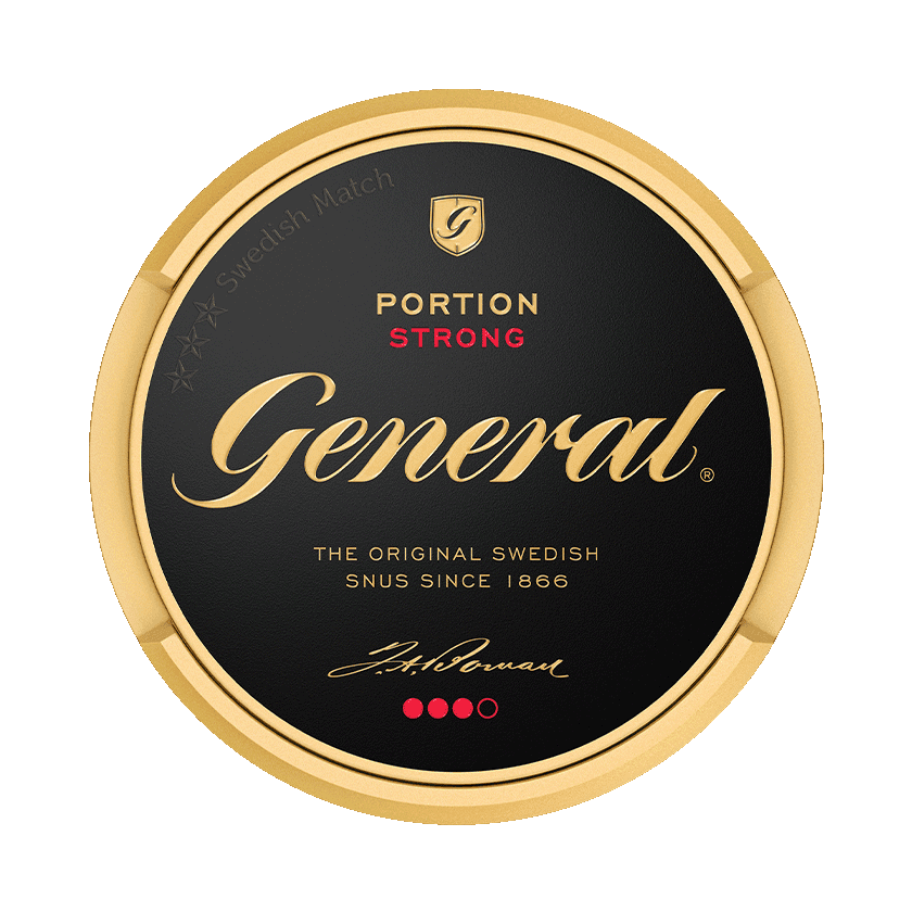 Dosa med General Portion Strong, stark originalportion tobakssnus från Swedish Match