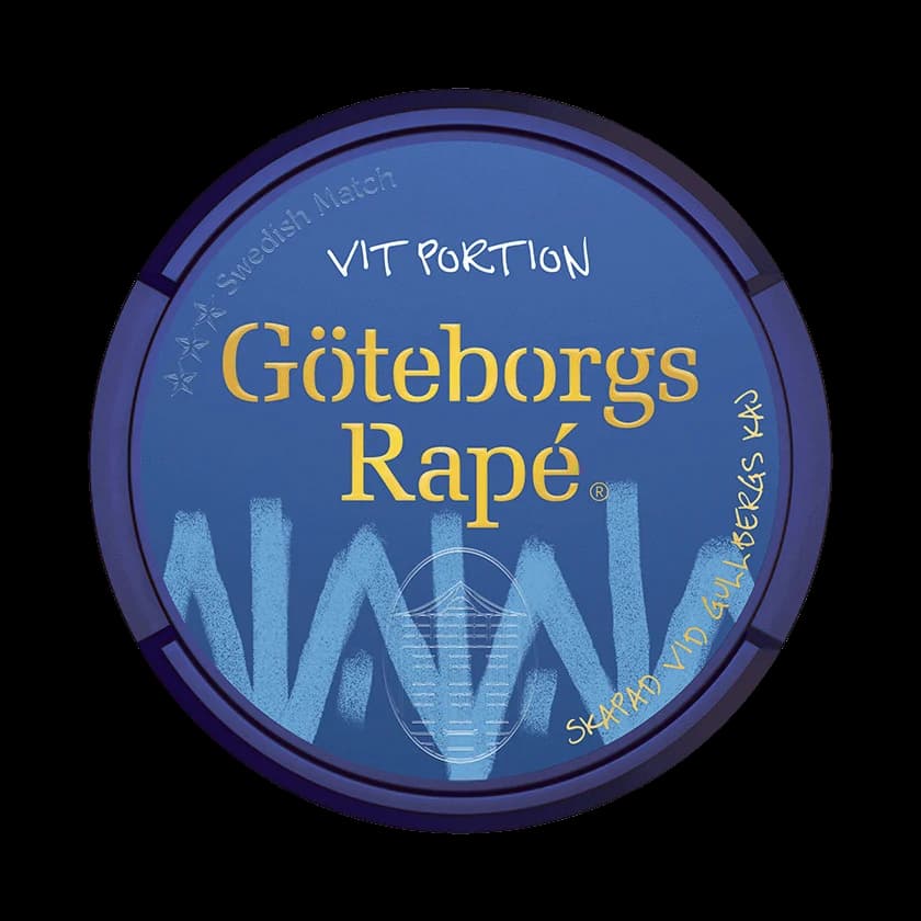 Dosa med Göteborgs Rapé Vit Portion, vit portion tobakssnus med enbärssmak från Swedish Match