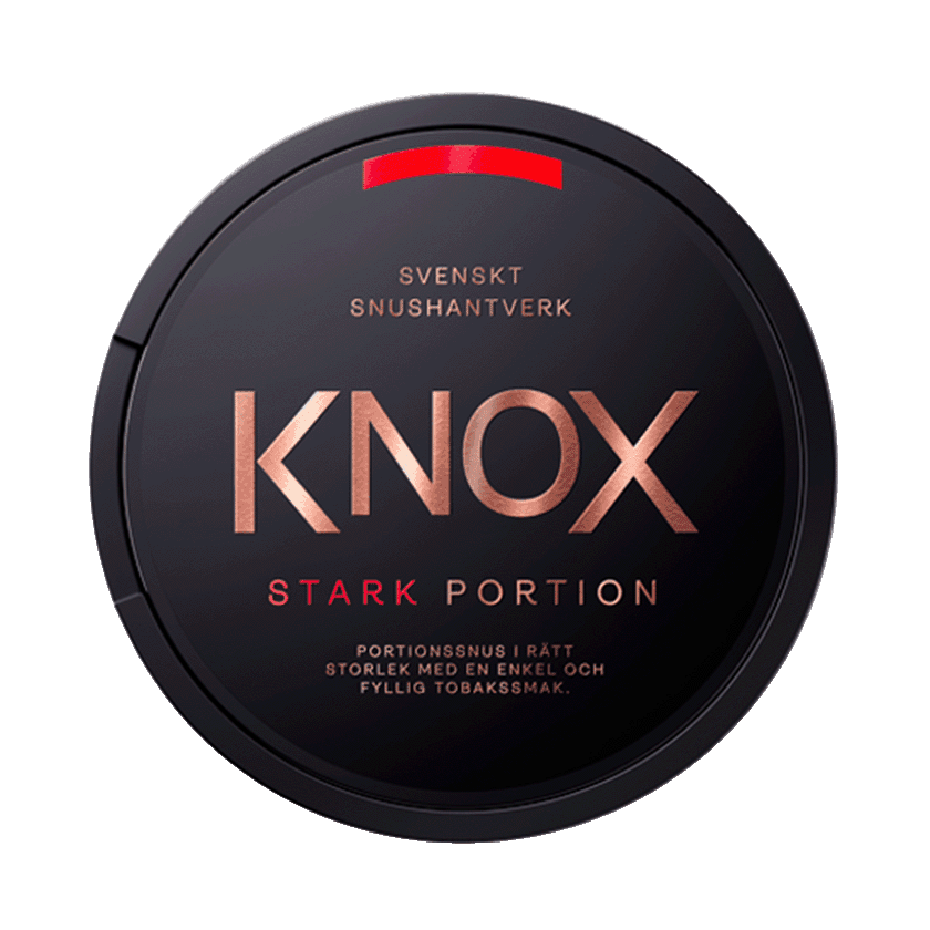 Dosa med Knox Stark Portion, stark originalportion tobakssnus med fyllig tobakssmak från Skruf Snus