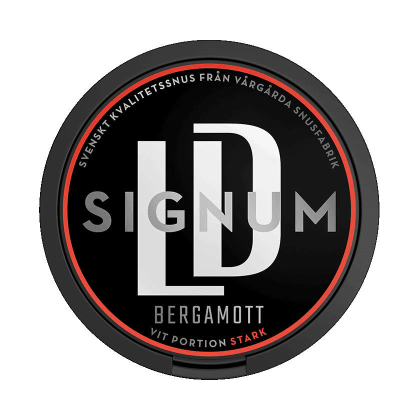 Dosa med LD Signum Bergamott Vit Portion Stark, stark vit portion tobakssnus med bergamott, citrus och te från Nordic Snus
